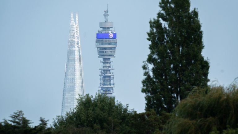 Pic: PA
A view of the shard and BT Tower in central London. Picture date: Tuesday September 27, 2022.