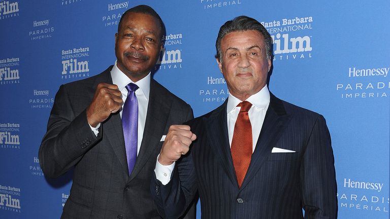 Carl Weathers and Sylvester Stallone in 2016. Pic: AP/PGSK/MediaPunch/IPX