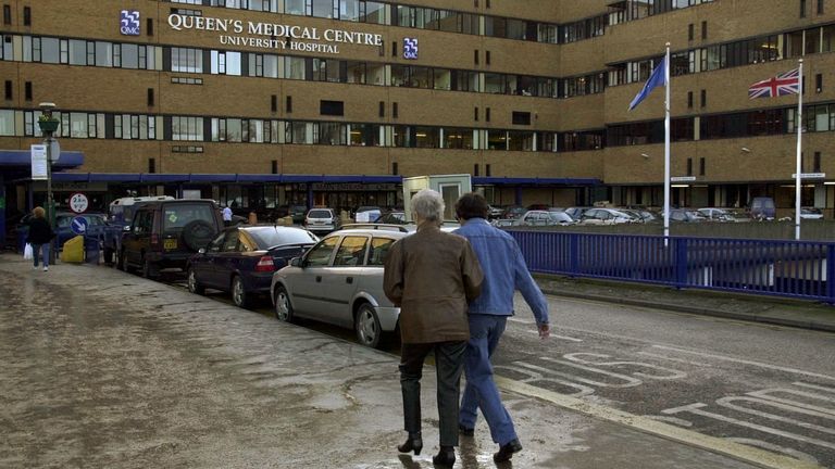 The Queen Elizabeth Medical Centre in Nottingham, where the King was treated for the shoulder injury. Pic: PA