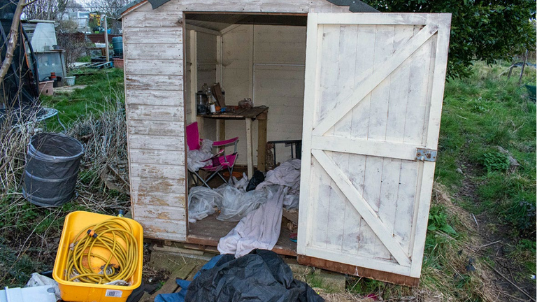The shed where little Victoria's body was found.Picture: Meet the police 
