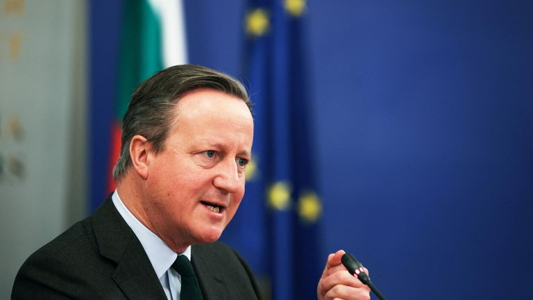 David Cameron speaks following his meeting with Bulgarian Prime Minister Nikolai Denkov in Sofia.
Pic: Reuters