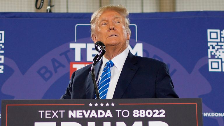 Donald Trump campaign in Las Vegas last month. Pic: AP