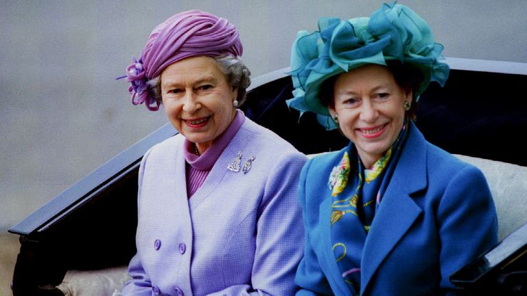 Princess Margaret, right, with Queen Elizabeth II in 1993