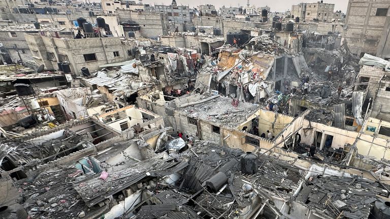 Large parts of Gaza have been devastated in the Israeli offensive. Pic: Reuters