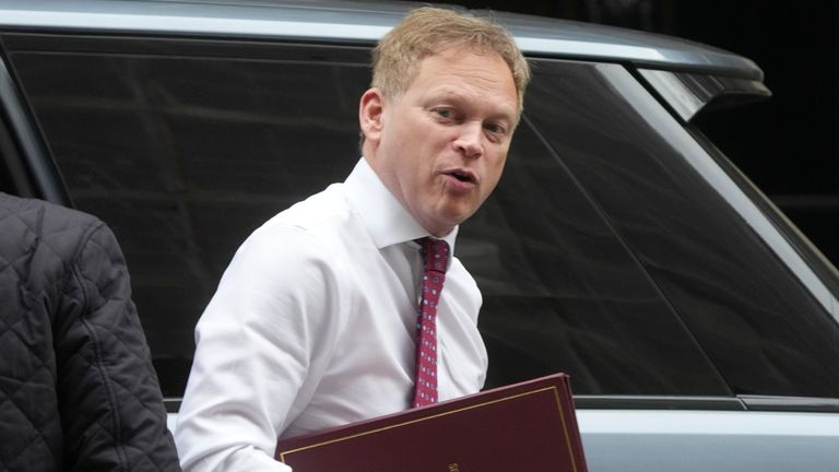Pic: PA
Defence Secretary Grant Shapps arrives in Downing Street, London, for a Cabinet meeting. Picture date: Tuesday February 6, 2024.