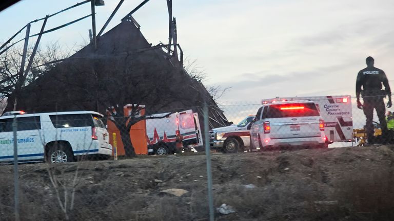 Emergency services at the scene. Pic: Terra Furman via AP