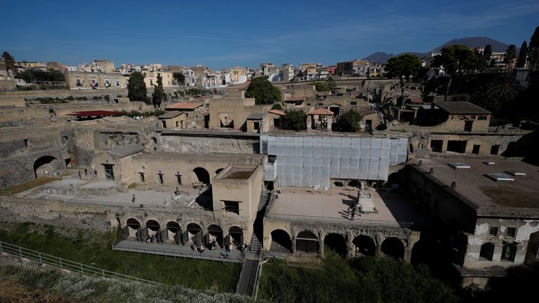 A general view of the ancient archaeological site of Herculaneum, Italy, October 23, 2019. Picture taken October 23, 2019. REUTERS/Ciro De Luca.