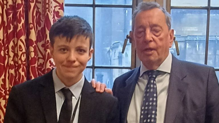 Cayden and Lord Blunkett at the meeting on 22 February. Image: Institute of Now