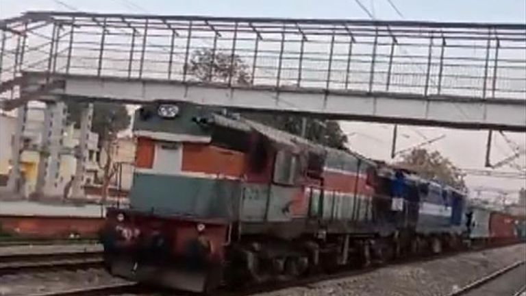 riverless train spotted travelling at 100km per hour in Punjab, India - sparking fears of an accident