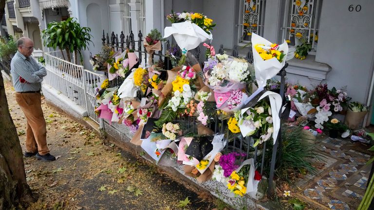 Flowers laid outside Jesse Baird&#39;s home in Sydney. Pic: AP