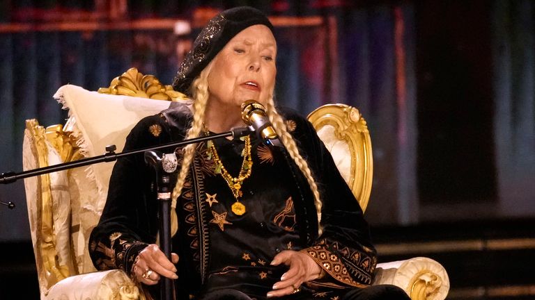 Joni Mitchell performing Both Sides Now. Pic: AP