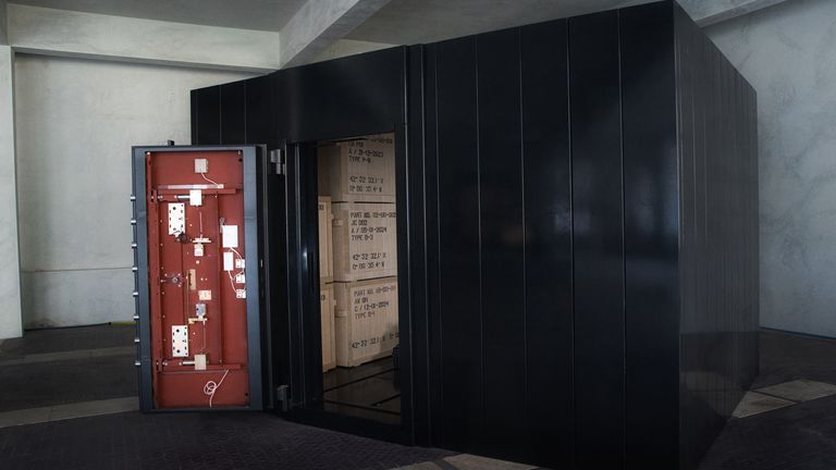 The safe is purported to include artwork by Picasso, Rembrandt and Andy Warhol. Pic: Andrei Molodkin/The Foundry Studio