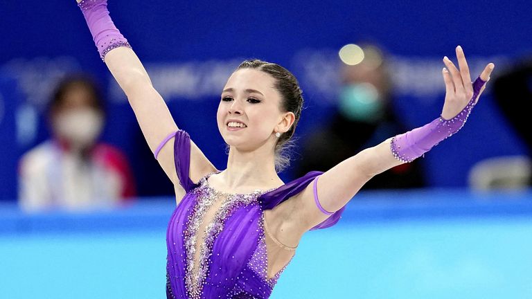 Kamila Valieva was part of the 2022 Winter games Russian Olympic Committee team that won the gold medal, of which they were later stripped. Pic: AP