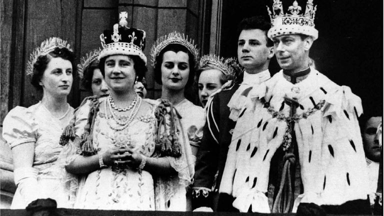 King George VI, right, with the Queen Mother, front left, in 1937. Pic: Reuters