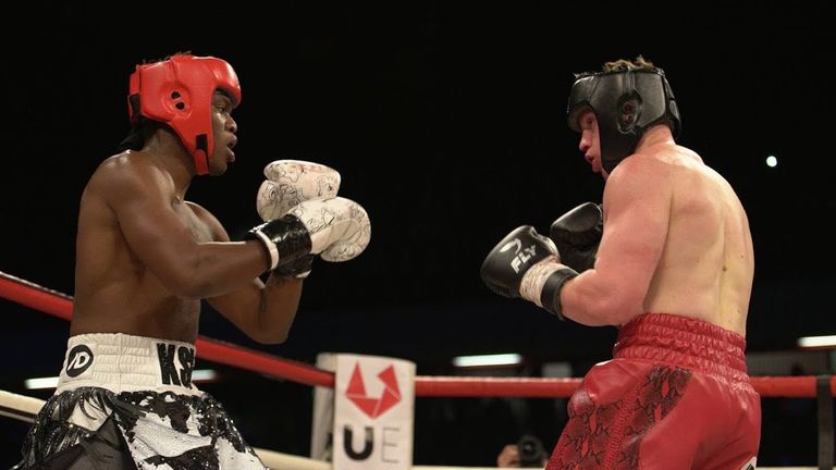 The first influencer boxing event saw YouTubers KSI and Joe Weller fight for charity. Pic: KSI / YouTube