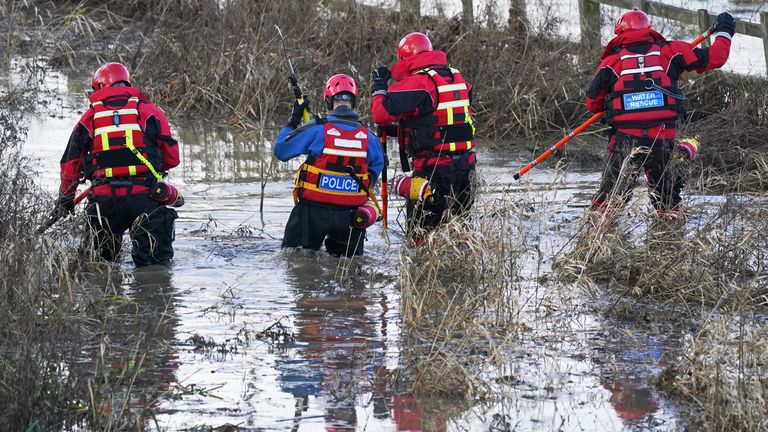 The search operation contiunes on the River Soar in Leicester.
Pic: PA
