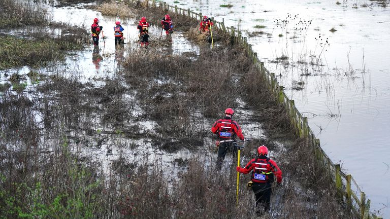 The search operation contiunes on the River Soar in Leicester
Pic: PA