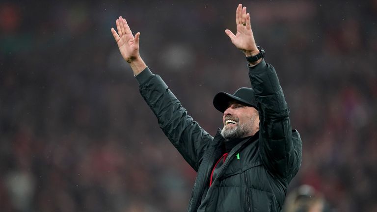 Liverpool manager Jurgen Klopp celebrates after the Carabao Cup final at Wembley Stadium, London. Picture date: Sunday February 25, 2024.

