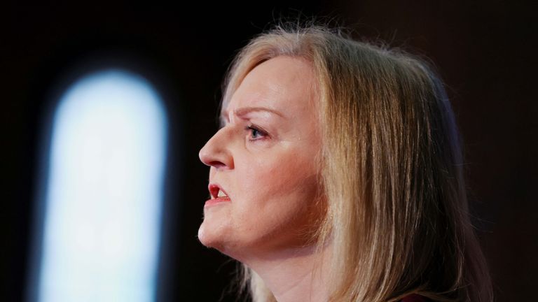 Liz Truss speaks at the official launch event for the 'Popular Conservatism'.
Pic: Reuters