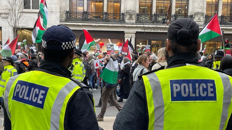 Protestors against Israel in London 3 Feb 2024 From Ivor Bennett