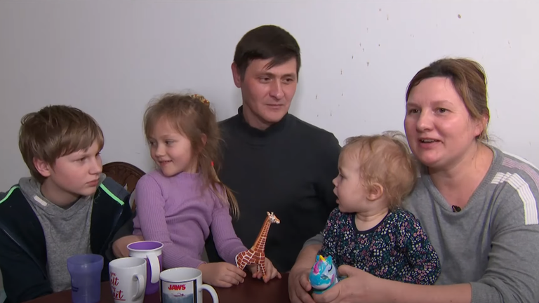 Ludmila Kolesnyk and her family