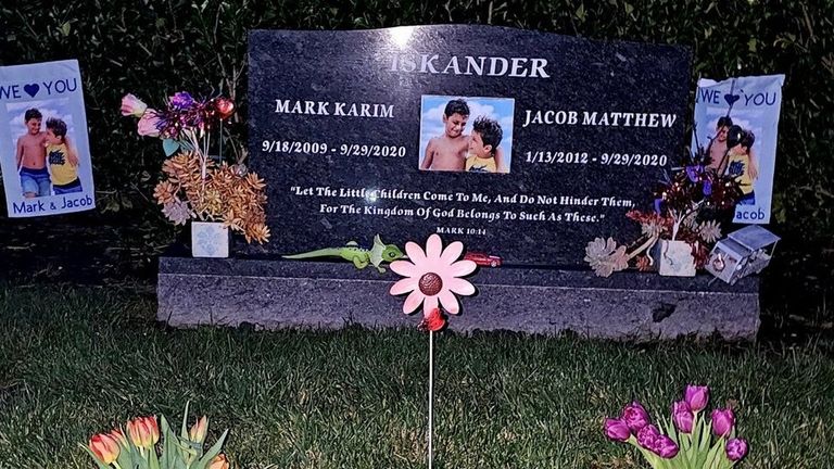 Mark and Jacob&#39;s grave. Pic: Nancy Iskander/X