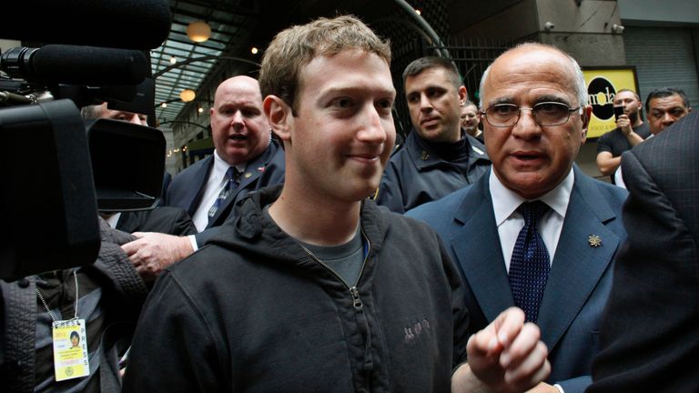 Zuckerberg leaves his New York City hotel on the day of Facebook&#39;s IPO. Pic: Reuters