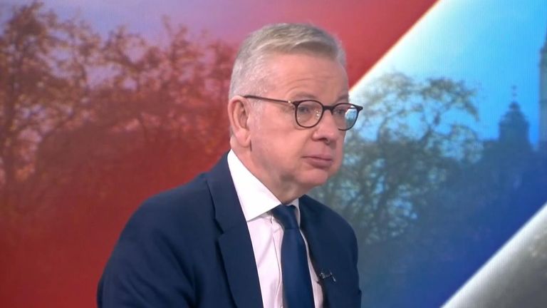 Michael Gove on Sophie Ridge on Sunday in January 2023.