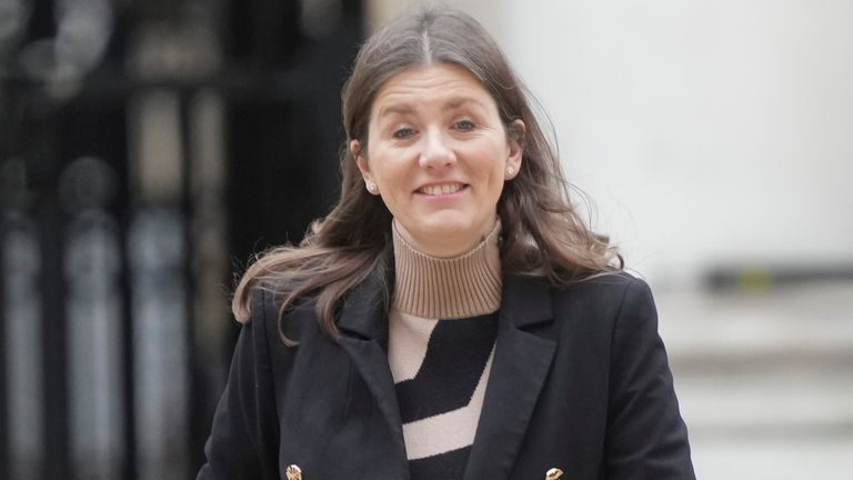 Pic: PA
Michelle Donelan, Secretary of State for Science, Innovation and Technology arrives in Downing Street, London, for a Cabinet meeting. Picture date: Tuesday February 6, 2024.