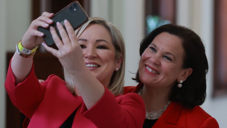 Michelle O&#39;Neill and Mary Lou McDonald. Pic: PA