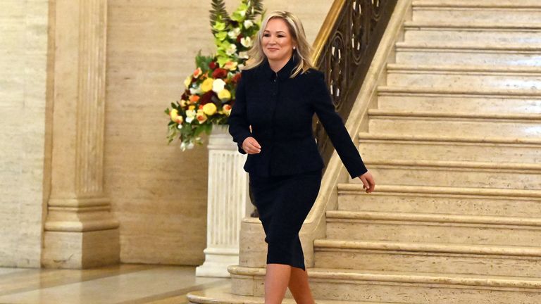 Ms O'Neill in the Great Hall at Stormont before being appointed first minister 