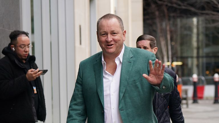 Mike Ashley outside the Rolls Building                                                                                                                                                                                                   