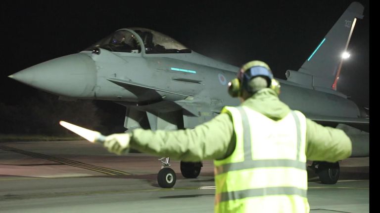 Picture shows UK military preparing for Yemen strikes. Pic credit: MOD