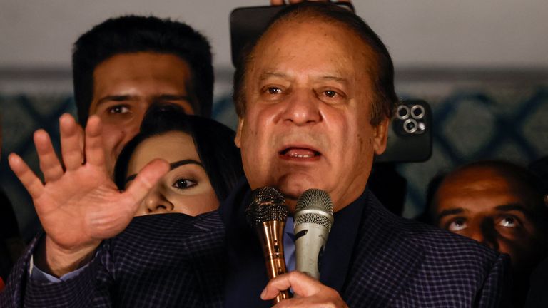 Nawaz Sharif announced his plan to form a coalition government. Pic: REUTERS/Navesh Chitrakar