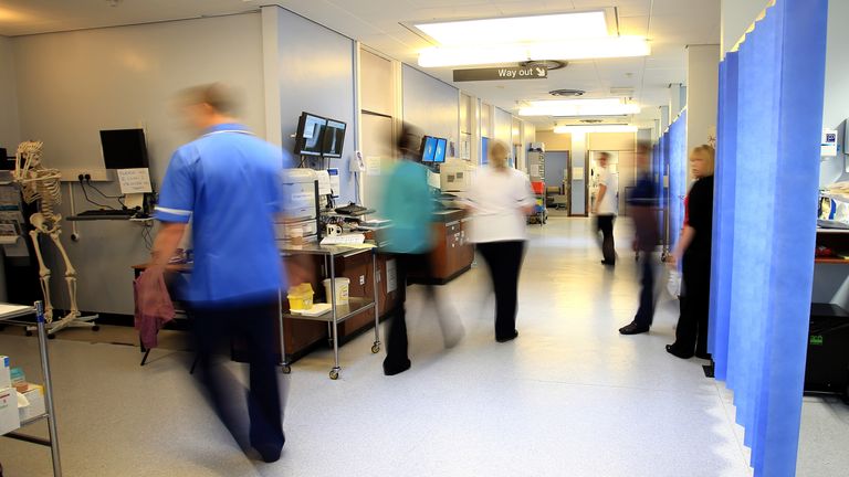Staff on a NHS hospital ward. File pic: PA