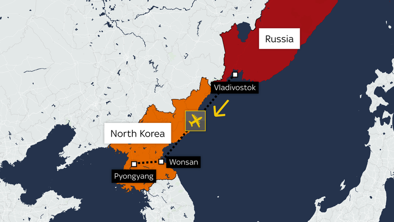 Route tourists took to North Korea 