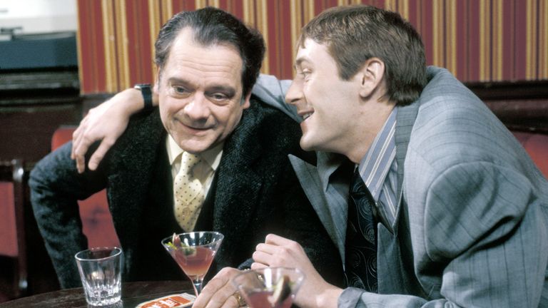 EDITORIAL USE ONLY Undated handout photo issued by UKTV of Del Boy and Rodney Trotter from Only Fools and Horses inside The Nags Head pub from the television sitcom, as TV channel Gold celebrates the show's 40th anniversary. Issue date: Thursday September 2, 2021.
Pic: UKTV/BBC/PA
