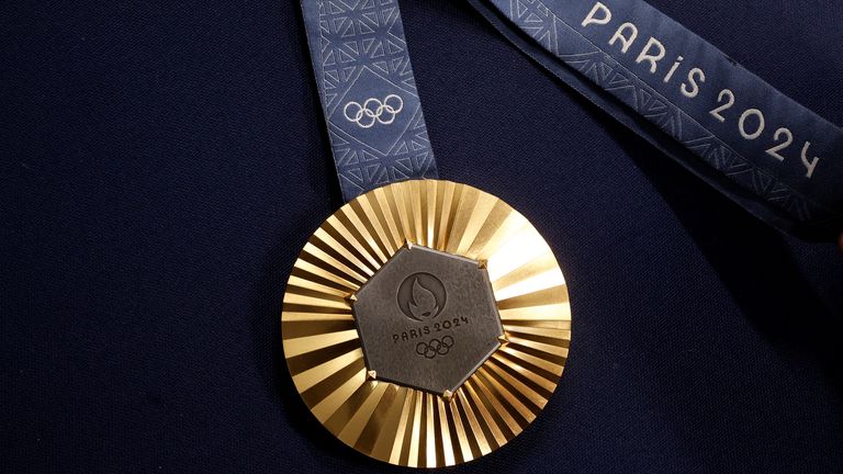 A Paris 2024 Olympic Games gold medal. Pic: Reuters