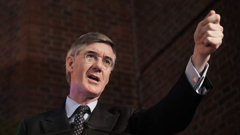 Jacob Rees-Mogg during the launch of the Popular Conservatism movement.
Pic: PA