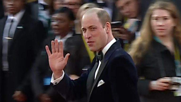 Prince William Arrives At BAFTAs In Central London | Ents & Arts News ...