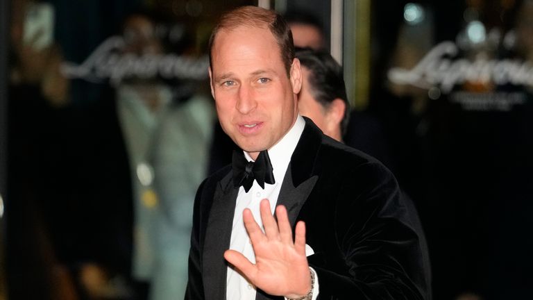Prince William attends the London Air Ambulance charity gala dinner. Pic: AP