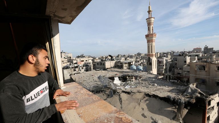 Palestinians are living in uncertainty over where the bombs may fall next. Pic: Reuters