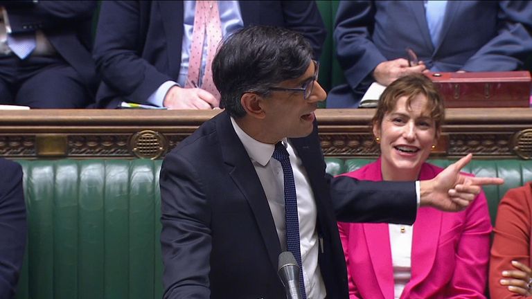 Rishi Sunak during PMQS