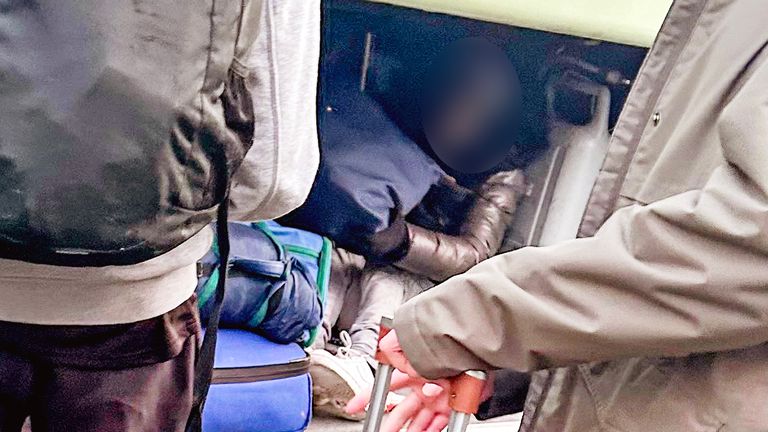 The discovery was made as luggage was being taken out of the coach. Pic: Daily Echo/Solent News