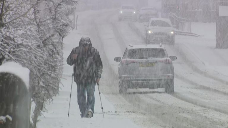 Wintry showers have hit the UK with up to 25cm of snow expected in some areas.