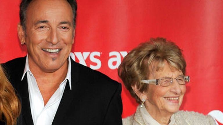 Bruce Springsteen with his mother Adele in 2013. Pic: AP