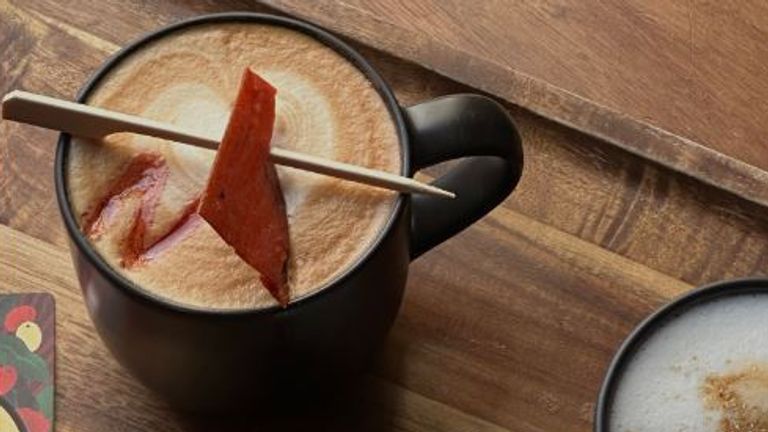 The meat-flavoured offering comes with a piece of braised pork as garnish. Pic: Starbucks