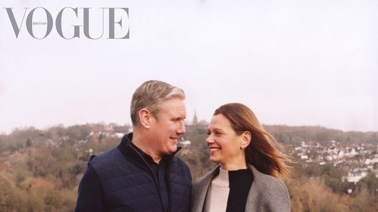 Sir Keir Starmer and his wife Victoria, pictured for British Vogue. Pic: TUNG WALSH