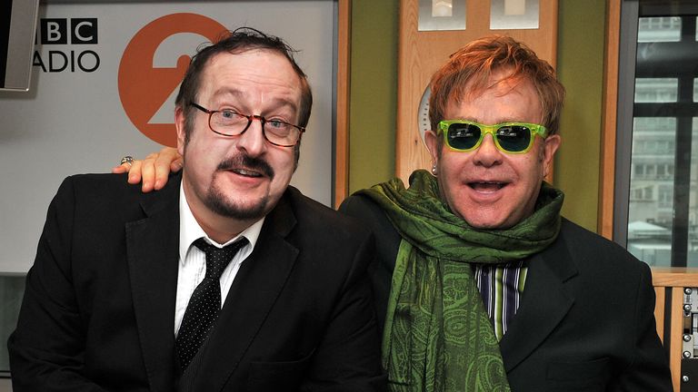 Sir Elton John on The Steve Wright Show on BBC Radio 2 in 2010. Pic: AP
