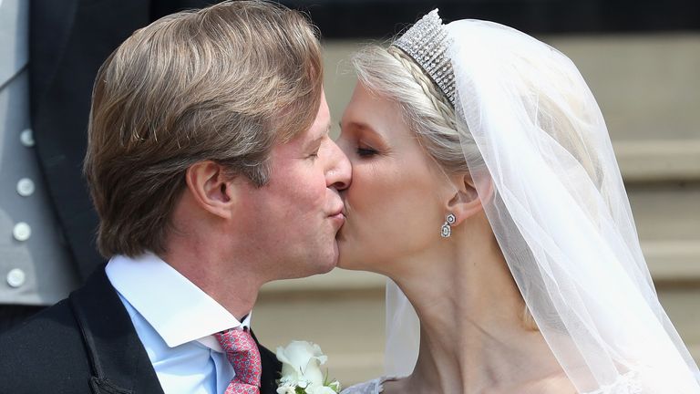 Thomas Kingston and Lady Gabriella Windsor on their wedding day. Pic: PA